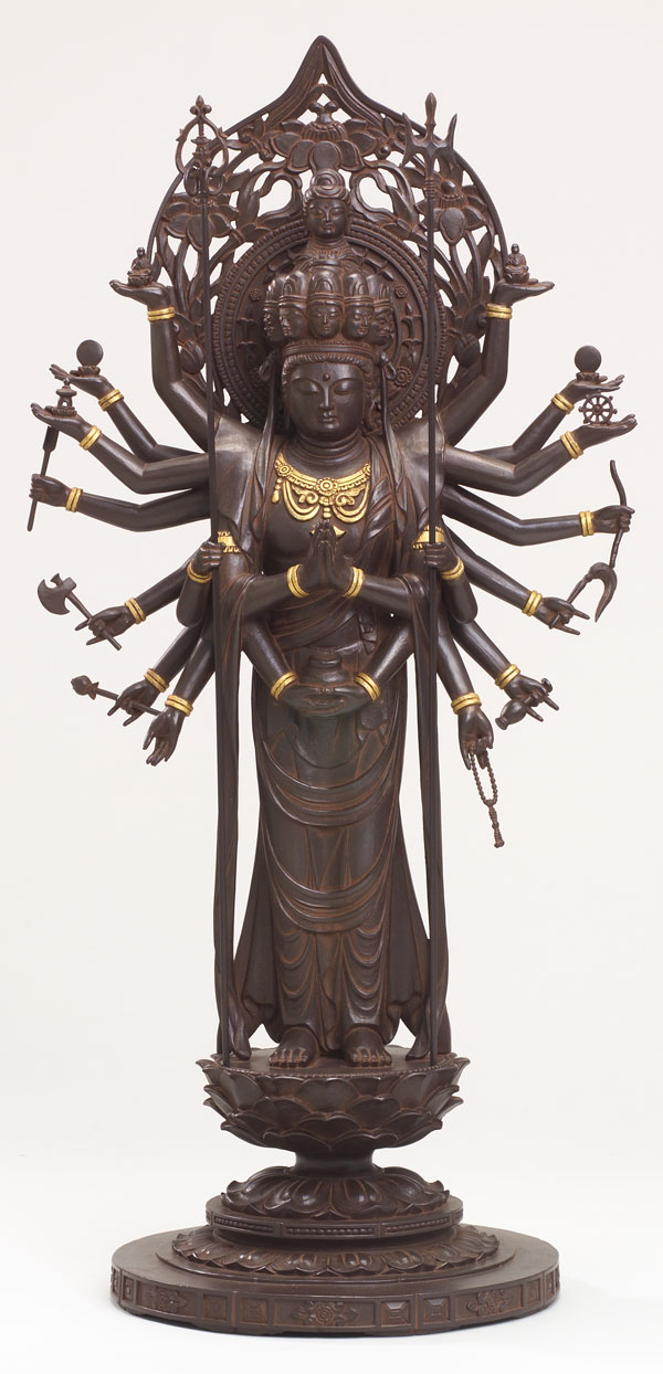 仏教美術　古銅　千手観音像　仏像　C　3112